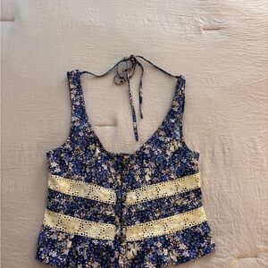 Free People Kiana Lace Printed Tank